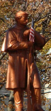 Civil War soldier at Soldiers Monument in Tilton, NH
