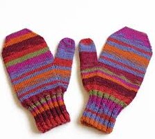 bright colored mittens
